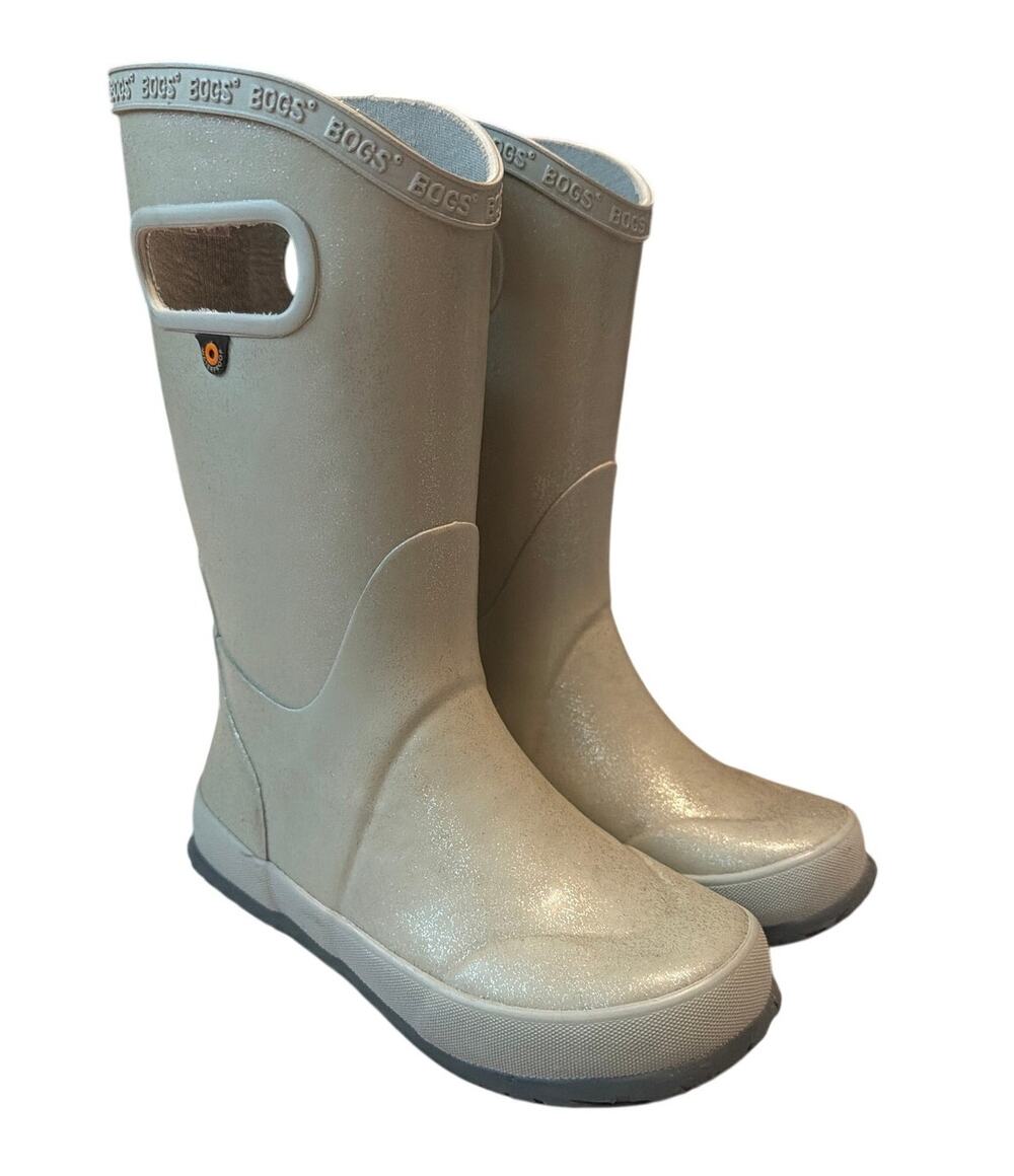 Bogs Kids Rainboot Glitter Silver Waterproof Pull-On Boots Size 1
